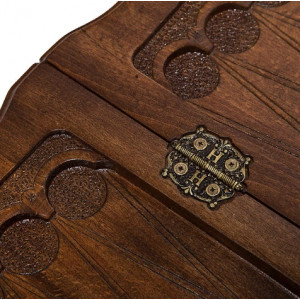 Нарды резные "Самсон и лев" с ручкой 60, Haleyan