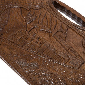 Нарды резные "Паровоз" с ручкой 60, Haleyan