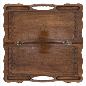 Нарды резные "Паровоз" с ручкой 60, Haleyan