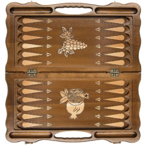 Шахматы + нарды резные "Вардени" 60 с ручкой, Haleyan