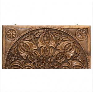 Нарды резные "Орнамент" с цельным рисунком, Haleyan