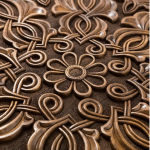 Нарды резные "Орнамент" с цельным рисунком, Haleyan