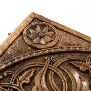 Нарды резные "Орнамент" с цельным рисунком, Haleyan