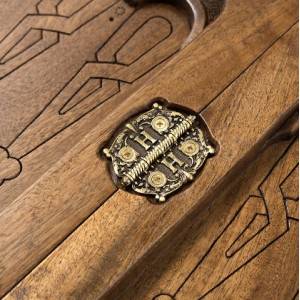 Нарды резные "Орнамент" с цельным рисунком, Haleyan