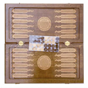 Нарды резные "Орнамент 2" с цельным рисунком, Mkhitaryan