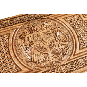 Нарды резные "2 герба" 60, орех, Haleyan