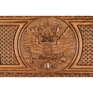 Нарды резные "2 герба" 60, орех, Haleyan