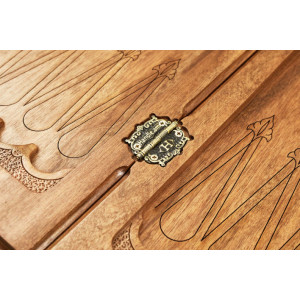 Нарды резные "2 герба" 60, орех, Haleyan