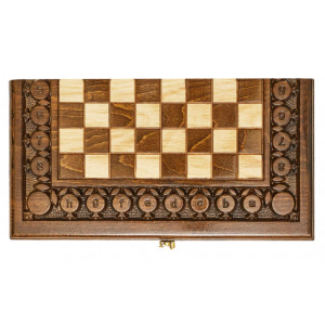 Шахматы + нарды резные с гранатами 60, Haleyan