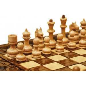 Шахматы + нарды резные с гранатами 60, Haleyan