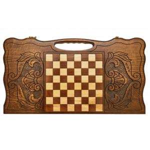 Нарды резные "Арарат и Хорвирап 3" с ручкой 60, Haleyan