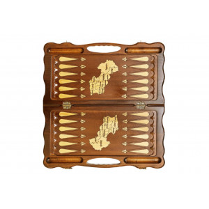 Нарды резные "Арарат и Хорвирап 3" с ручкой 60, Haleyan