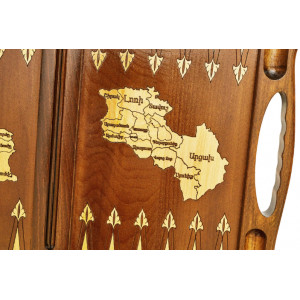 Нарды резные "Арарат и Хорвирап 3" с ручкой 60, Haleyan