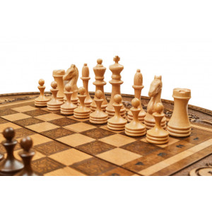 Шахматы + нарды резные "Аревик" 60, Mkhitaryan