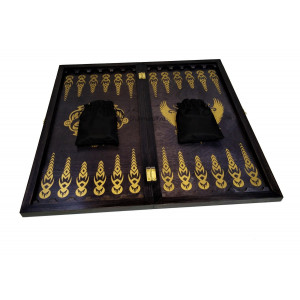 Нарды Орден Рыцаря черное золото. Фишки авторской работы