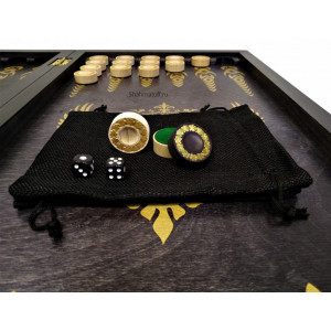 Нарды Орден Рыцаря черное золото. Фишки авторской работы