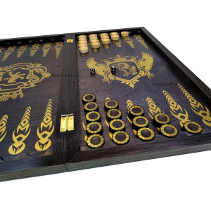 Нарды Орден Рыцаря черное золото. Фишки авторской работы