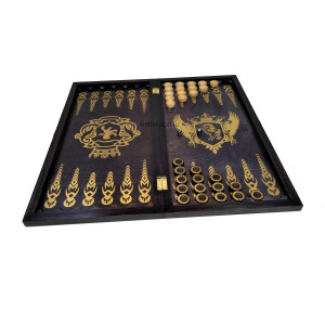 Нарды Орден Рыцаря черное золото. Фишки авторской работы