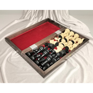 Шахматы Гроссмейстерские с фигурами из бука в доске люкс 40