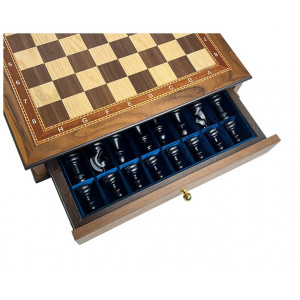 Шахматный ларец "Ход короля" махагон 45 с фигурами из клёна