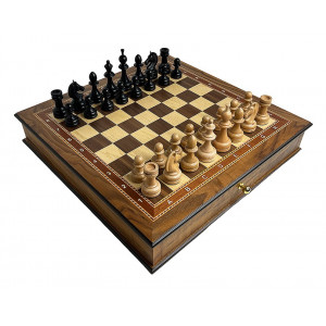 Шахматный ларец "Ход короля" махагон 45 с фигурами из клёна