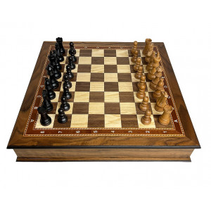 Шахматный ларец "Ход короля" махагон 45 с фигурами из бука