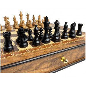 Шахматный ларец "Ход короля" махагон 45 с фигурами из бука