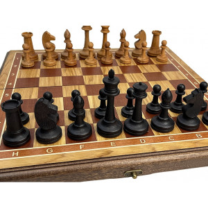 Шахматы Ход Корля махагон 45 с классическими фигурами из бука