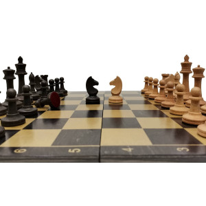 Набор 3 в 1 "Гроссмейстер" new с фигурами из бука