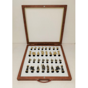 Шахматы эксклюзивные "Македонская Битва" коралловый мрамор, змеевик.