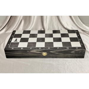 Набор 3 в 1 "Гроссмейстер" серебро с фигурами из бука