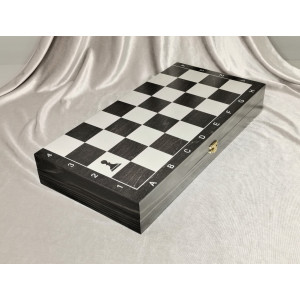 Набор 3 в 1 "Гроссмейстер" серебро с фигурами из бука