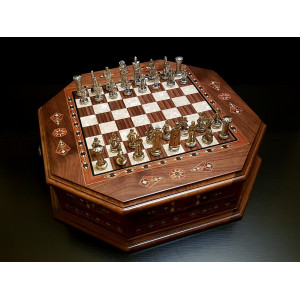 Шахматы подарочные "Бастион" орех антик