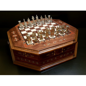 Шахматы подарочные "Бастион" орех антик