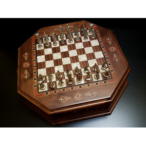 Шахматы подарочные "Бастион" орех антик