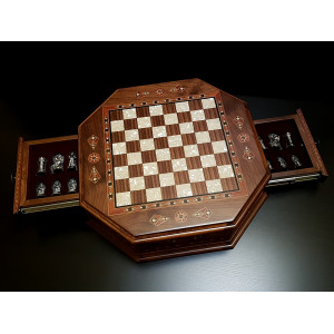 Шахматы подарочные "Бастион" орех антик