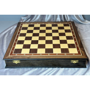 Шахматный ларец "Гамбит" орех 45 см с утяжеленными фигурами 