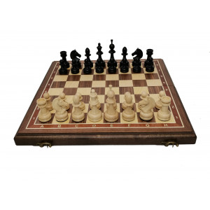 Шахматы "Ход Королевы орех" 45 с утяжеленными фигурами из клёна