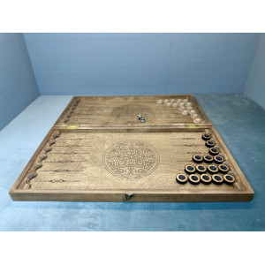 Нарды+шашки подарочные деревянные большие массив