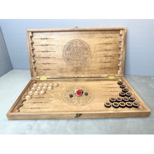 Нарды+шашки подарочные деревянные большие массив