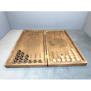 Нарды+шашки подарочные деревянные большие массив