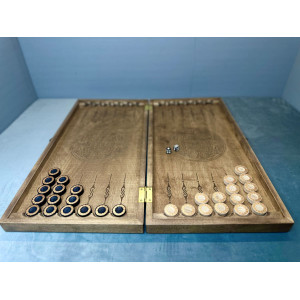 Нарды+шашки подарочные деревянные большие массив