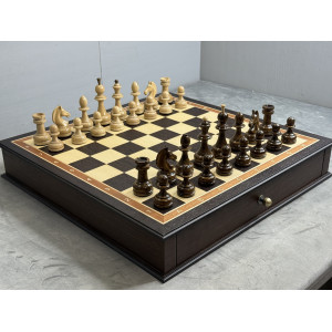 Шахматный ларец подарочный с фигурами из дуба